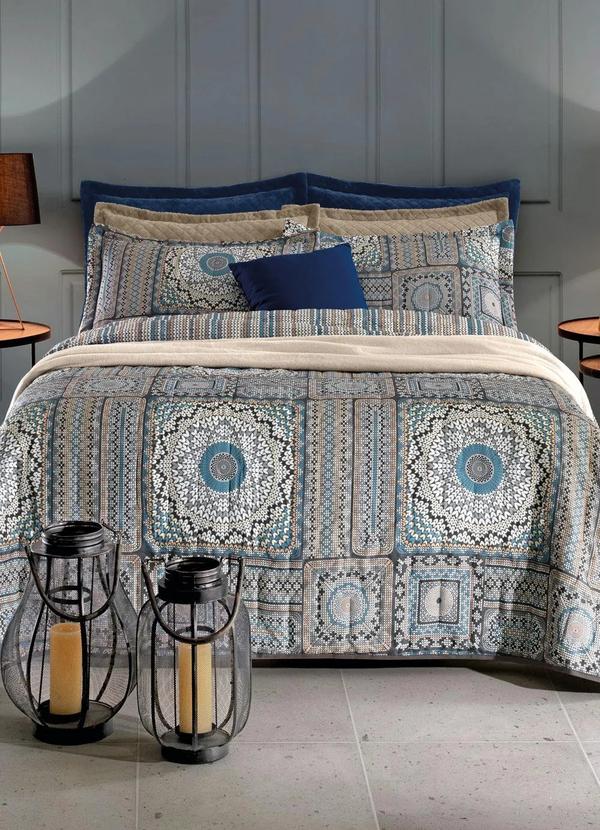 Hedrons - Jogo de Cobre Leito Azul Solteiro 2 Peças 1