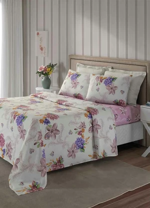 Mundo Lar - Jogo de Cama 150 Fios Branco Casal 4 Peças - MUNDO LAR