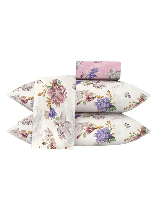 Mundo Lar - Jogo de Cama 150 Fios Branco Casal 4 Peças 2