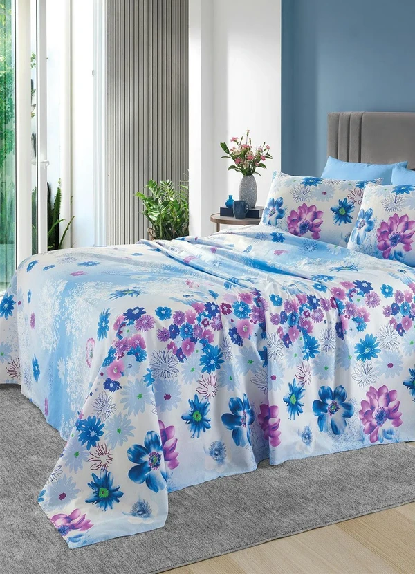 Mundo Lar - Jogo de Cama Azul Casal 4 Peças 3