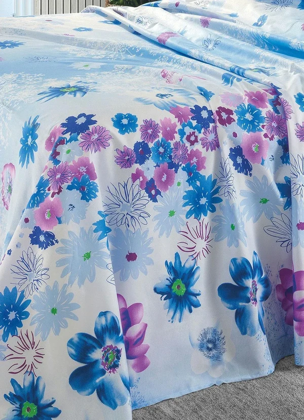 Mundo Lar - Jogo de Cama Azul Casal 4 Peças 4