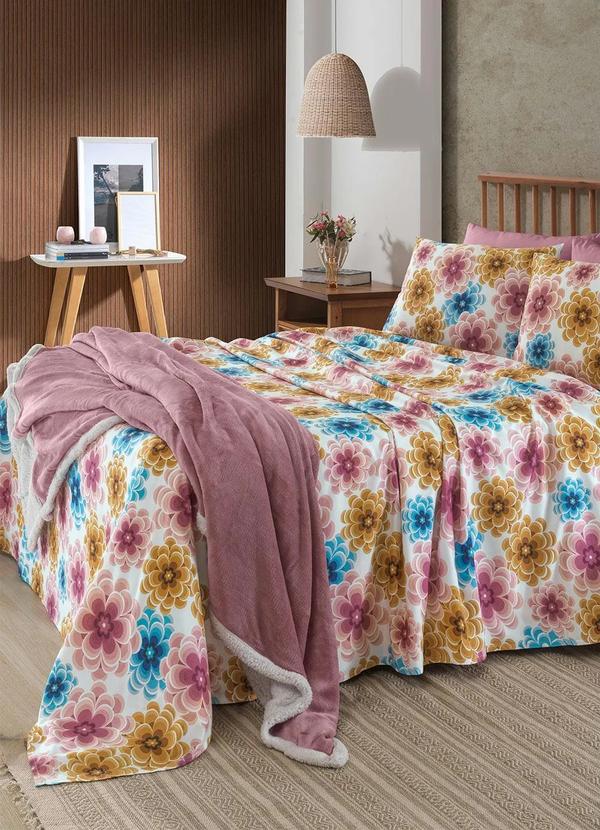 Mundo Lar - Jogo de Cama Floral Casal 4 Peças 3
