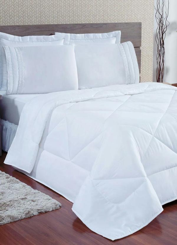 Lar e Lazer - Jogo de Cama Renda Branco Casal 3 Peças