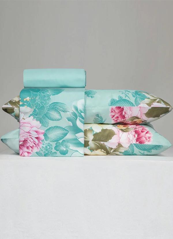 Mundo Lar - Jogo de Cama Verde Casal 4 Peças 5