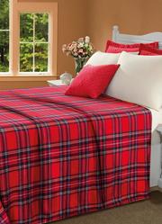 Manta Polar Xadrez Vermelha Casal 1 Pe�a