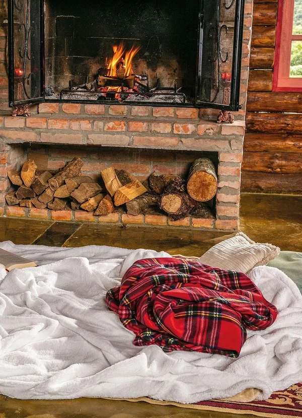 Mundo Lar - Manta Polar Xadrez Vermelha Casal 1 Peça 5