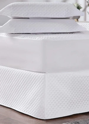Lar e Lazer - Saia Box Matelada Branca Queen 1 Peça - LAR E LAZER