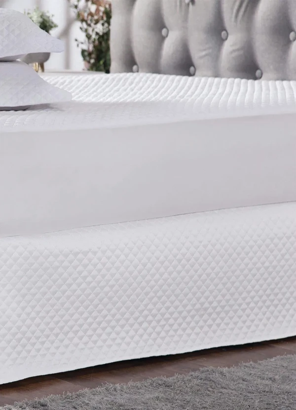 Lar e Lazer - Saia Box Matelada Branca Queen 1 Peça 2