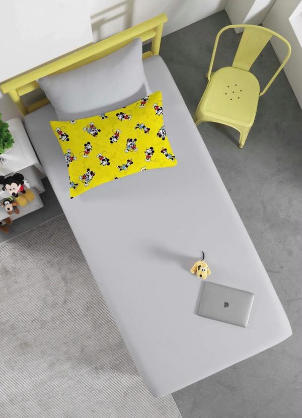 Portallar - Jogo de Cama Malha Mickey Solteiro 2 Peças