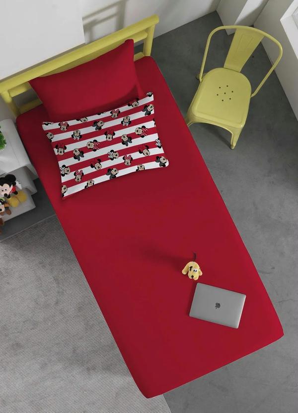 Portallar - Jogo de Cama Malha Minnie Solteiro 2 Peças