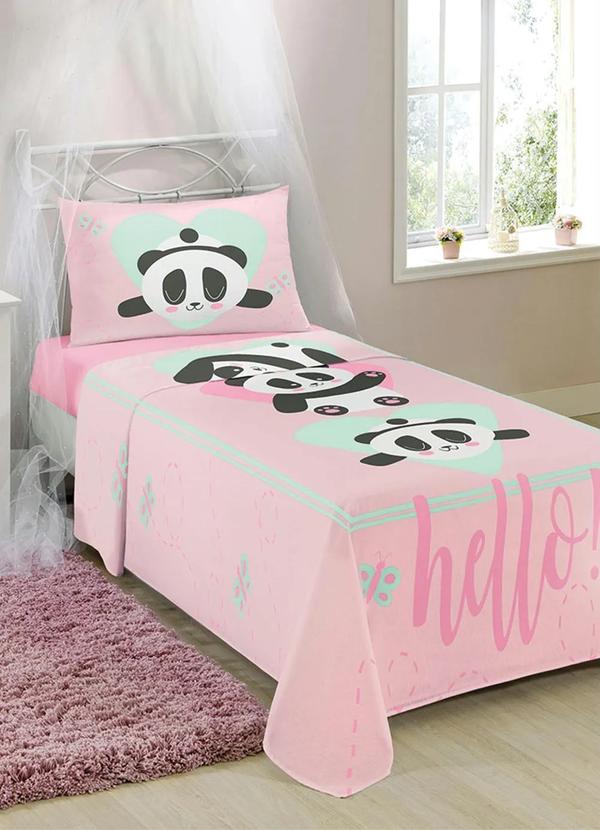 Lepper - Jogo de Cama Panda Solteiro 2 Peças