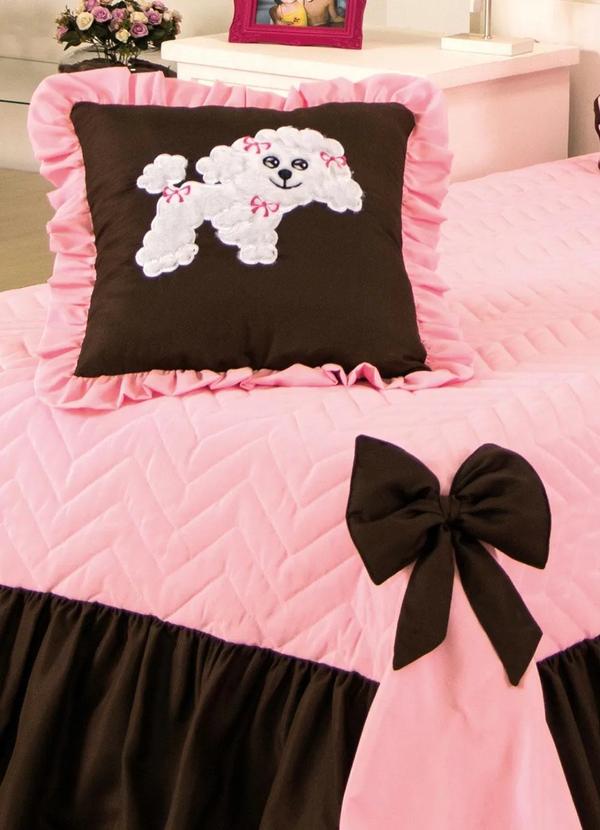 Lar e Lazer - Jogo de Colcha Rosa Solteiro 3 Peças 3