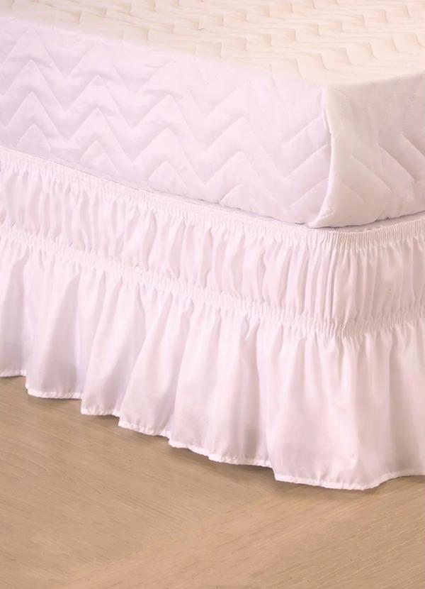 Lar e Lazer - Saia Box Babado Branca Solteiro 1 Peça 1