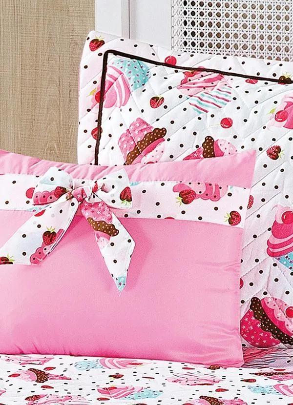 Lar e Lazer - Jogo de Colcha Cupcake Solteiro 3 Peças 4