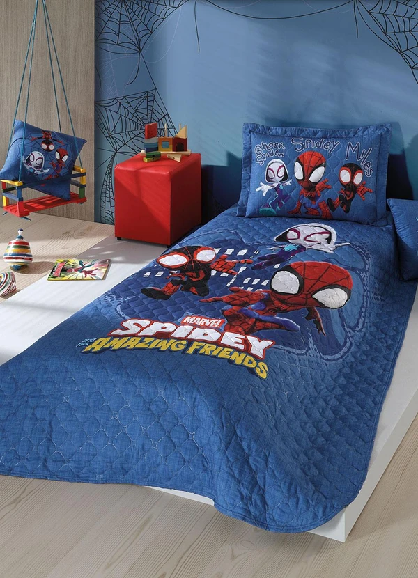 Hedrons - Jogo Cobre Leito Disney Spidey Time Colorido