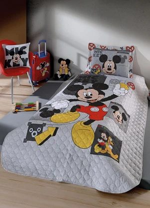 Hedrons - Jogo Cobre Leito Mickey Virtual Colorido 2 Peças - HEDRONS