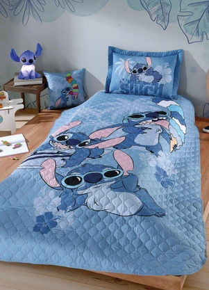Hedrons - Jogo Cobre Leito Stitch Icecream Colorido - HEDRONS