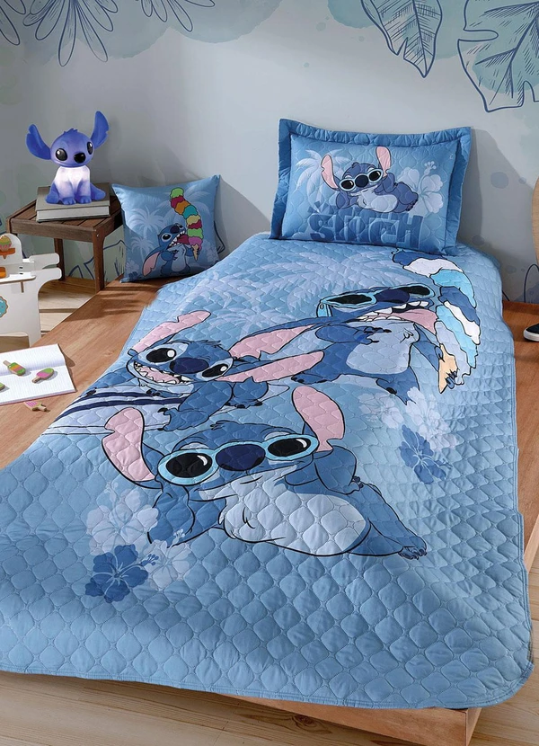 Hedrons - Jogo Cobre Leito Stitch Icecream Colorido