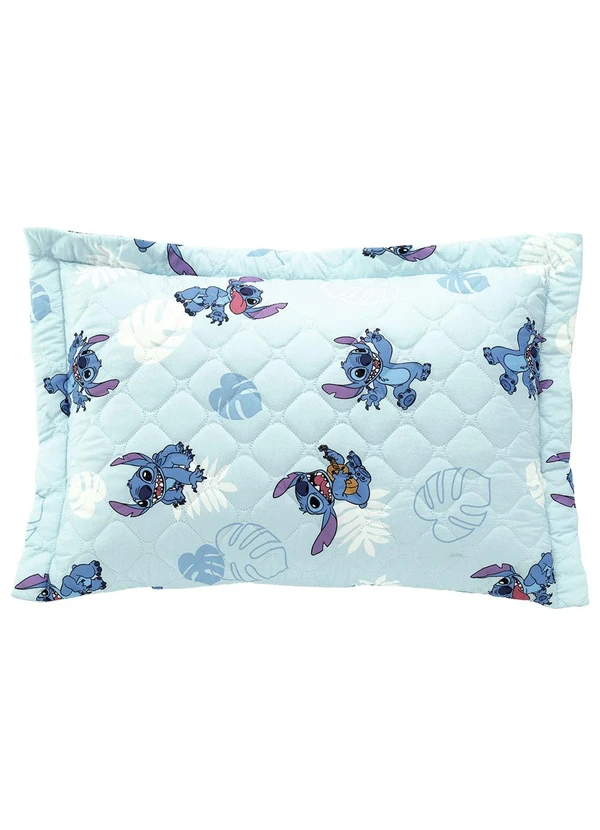 Hedrons - Porta Travesseiro Disney Stitch Folhas Colorido