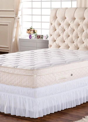 Lar e Lazer - Saia Box Queen Franzida Branca 1 Peça - LAR E LAZER