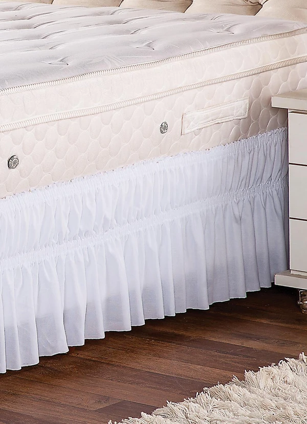 Lar e Lazer - Saia Box Queen Franzida Branca 1 Peça 2