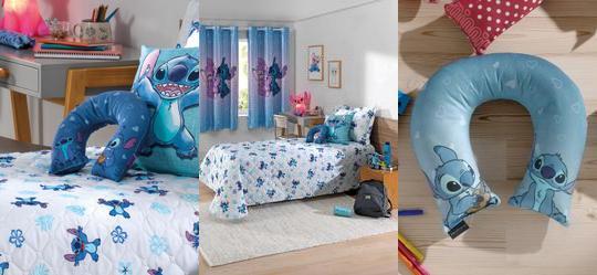 Travesseiro de Pesco�o Stitch 1 Pe�a