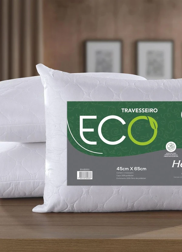 Hedrons - Travesseiro Eco Impermeável 45x65 cm Branco