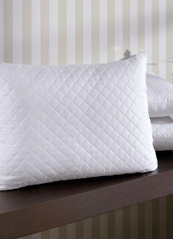 Hedrons - Travesseiro Matelassado Branco Suporte Médio