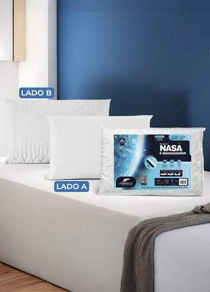 Travesseiro Nasa e Massageador Branco 1 Pea
