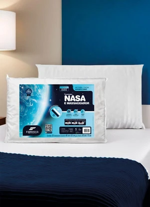 Lar e Lazer - Travesseiro Nasa e Massageador Branco 1 Peça - LAR E LAZER