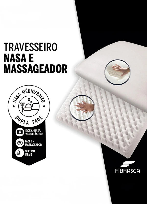 Lar e Lazer - Travesseiro Nasa e Massageador Branco 1 Peça 3