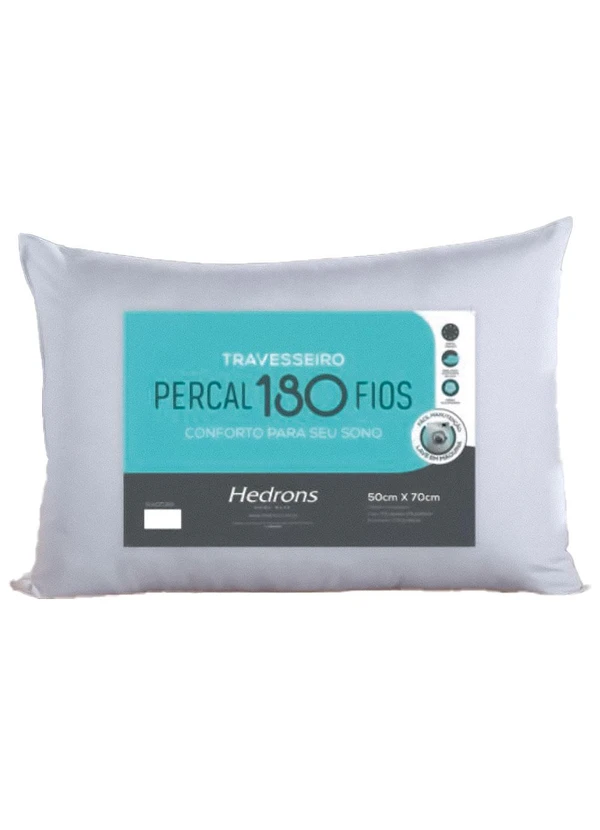 Hedrons - Travesseiro Percal 180 Fios 50x70 cm Branco 4