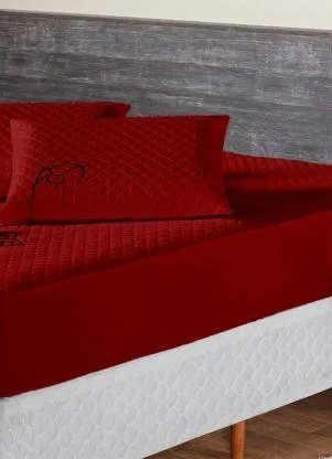 Lar e Lazer - Protetor de Colchão Impermeável Vermelho Queen - LAR E LAZER