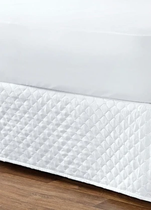 Lar e Lazer - Saia Box Matelada Branca Casal 1 Peça - LAR E LAZER