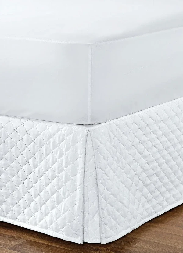 Lar e Lazer - Saia Box Matelada Branca Casal 1 Peça 2