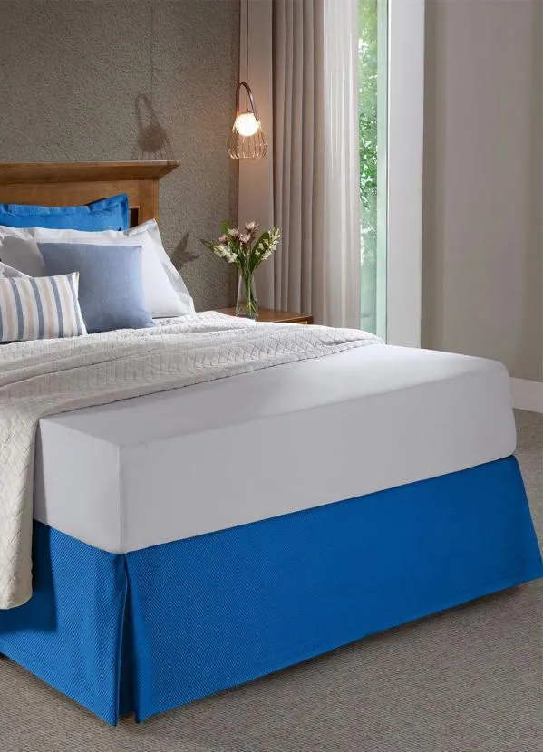 Hedrons - Saia Box Piquet Azul Casal 1 Peça 2