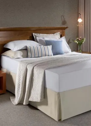 Hedrons - Saia Box Piquet Marfim Casal 1 Peça - HEDRONS