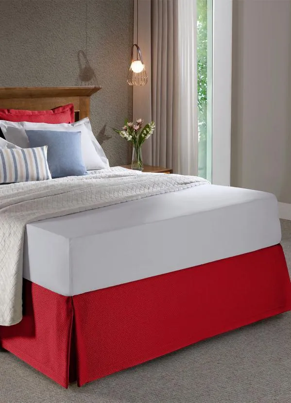 Hedrons - Saia Box Piquet Vermelho Casal 1 Peça 2