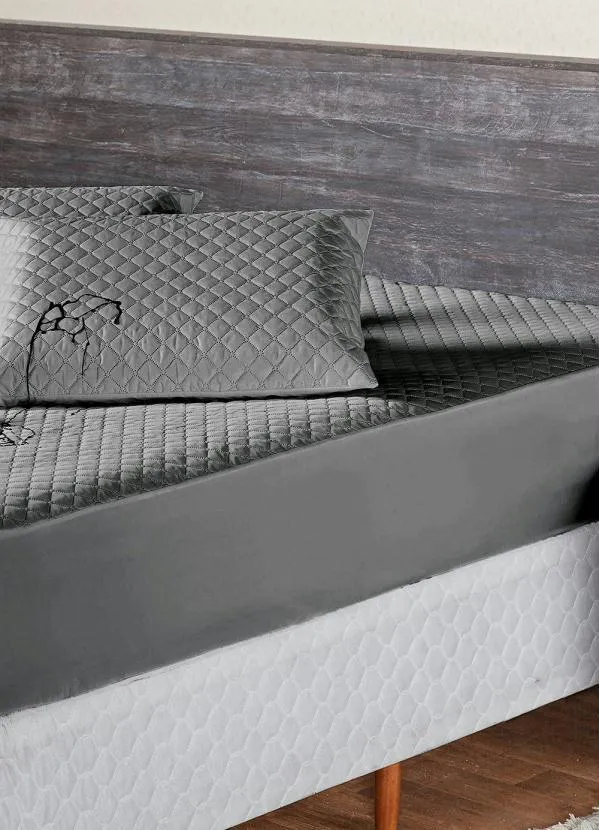 Lar e Lazer - Protetor de Colchão Impermeável Cinza Queen 2