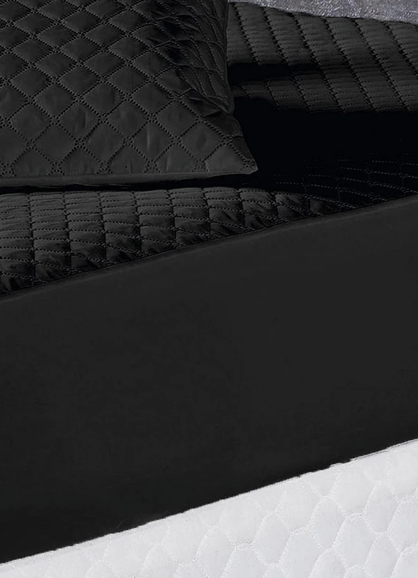 Lar e Lazer - Protetor de Colchão Impermeável Preto Queen 2