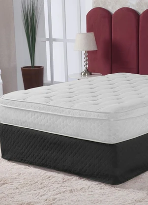 Lar e Lazer - Saia Box Matelada Preta Queen 1 Peça - LAR E LAZER