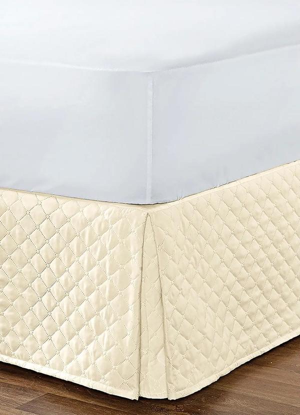 Lar e Lazer - Saia Box Matelassê Bege Solteiro 1 Peça