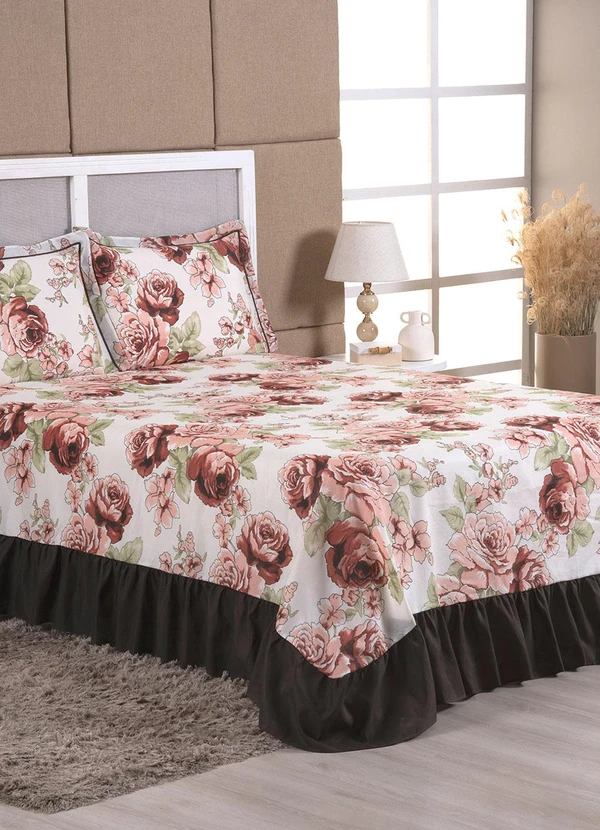 Lar e Lazer - Jogo Cobre Leito Casal Floral Tabaco 3 Peças