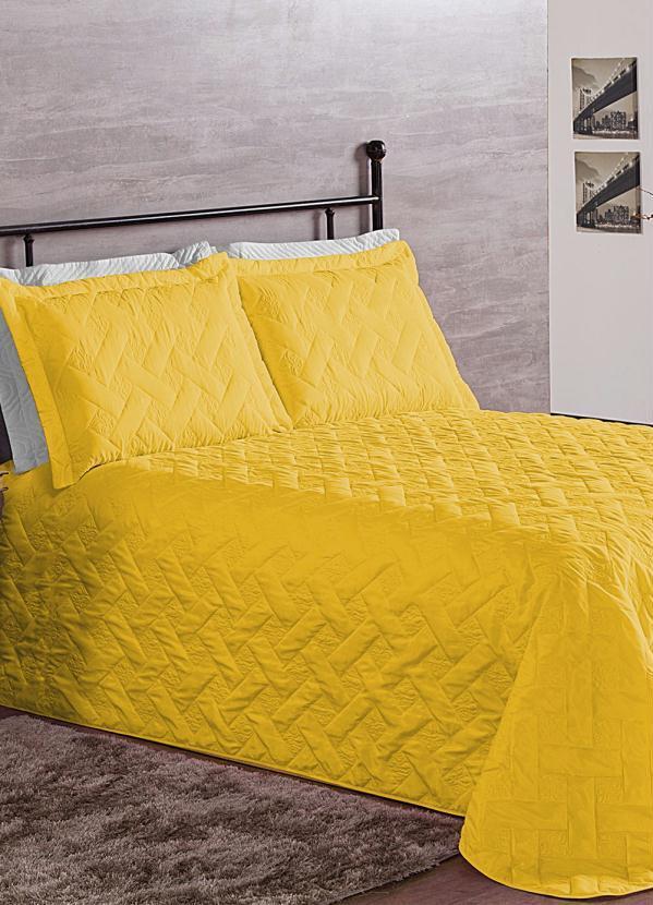 Lar e Lazer - Jogo de Cobre Leito Amarelo Casal 3 Peças