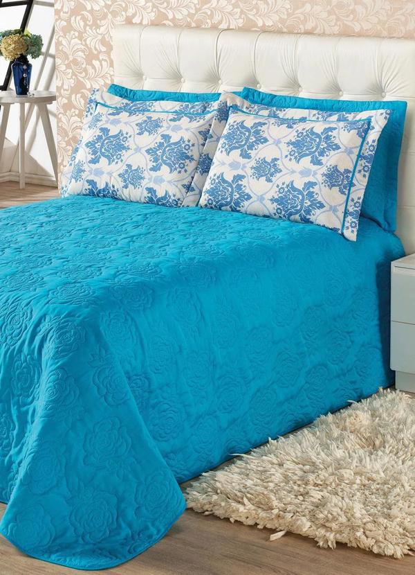 Aquarela - Jogo de Cobre Leito Azul Casal 3 Peças 1