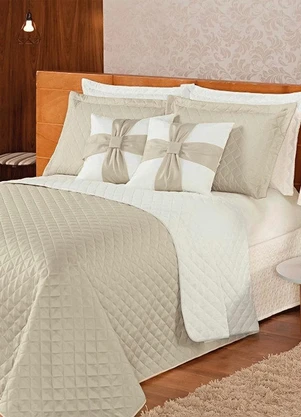 Lar e Lazer - Jogo de Cobre Leito Bege Casal 5 Peças - LAR E LAZER