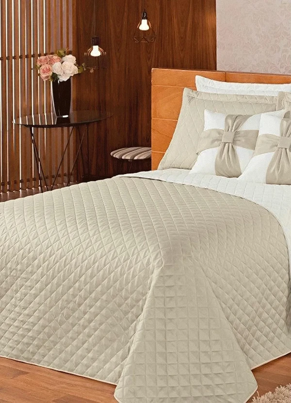 Lar e Lazer - Jogo de Cobre Leito Bege Casal 5 Peças 2