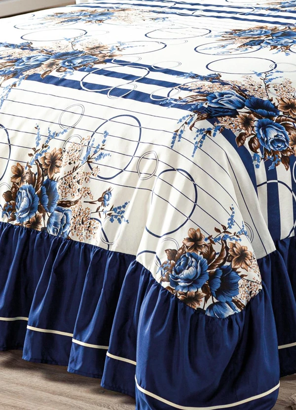 Lar e Lazer - Jogo de Cobre Leito Floral Azul Casal 3 Peças 3