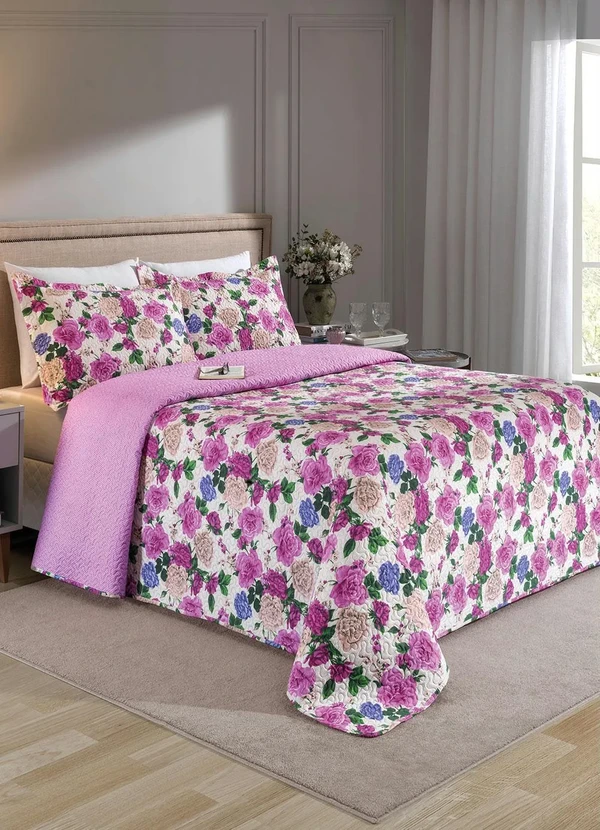 Mundo Lar - Jogo de Cobre Leito Floral Casal 3 Peças 2