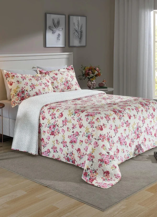 Mundo Lar - Jogo de Cobre Leito Floral Casal 3 Peças 2